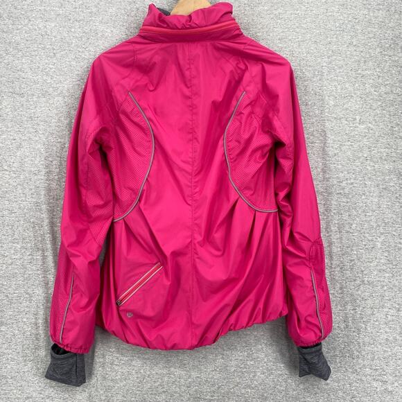 Lululemon Run Inspire Jacket Womens 8 Pink Dual Zipper Water Resistance Hood - Picture 4 of 16